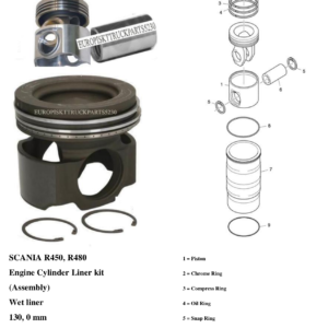 پیستون با رینگ اسکانیا   R450 - 480