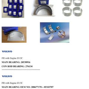 یاتاقان ثابت ومتحرک کامیون ولو FH12